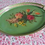 Napoleon III painted metal tray