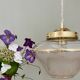 Vintage art deco globe pendant light in white and gold frosted glass