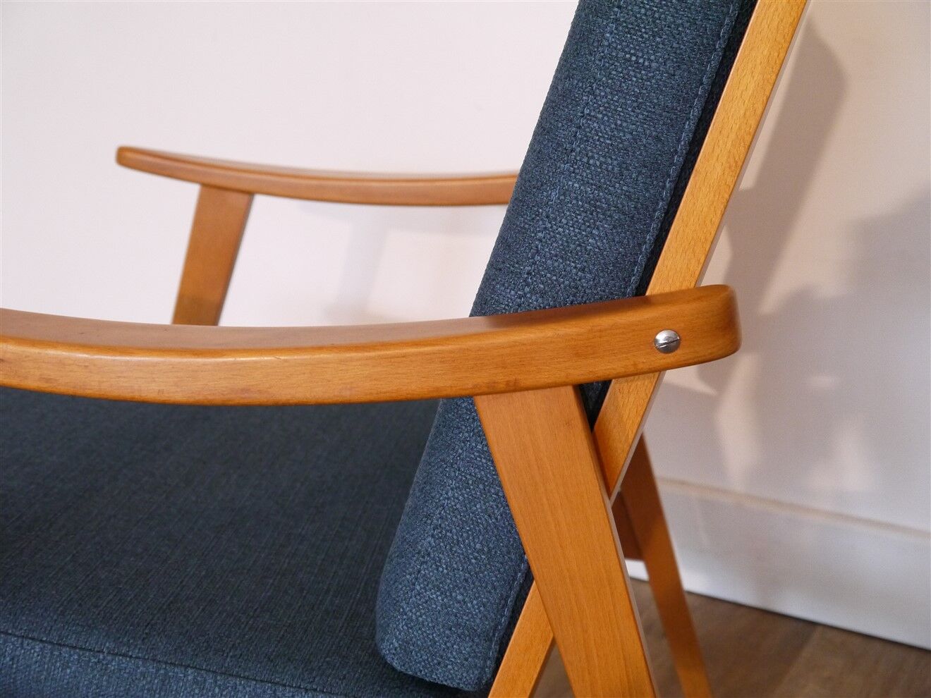 Vintage Scandinavian wooden armchair 1960