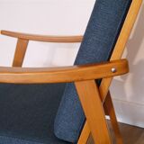 Vintage Scandinavian wooden armchair 1960