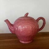 Pink floral slip teapot