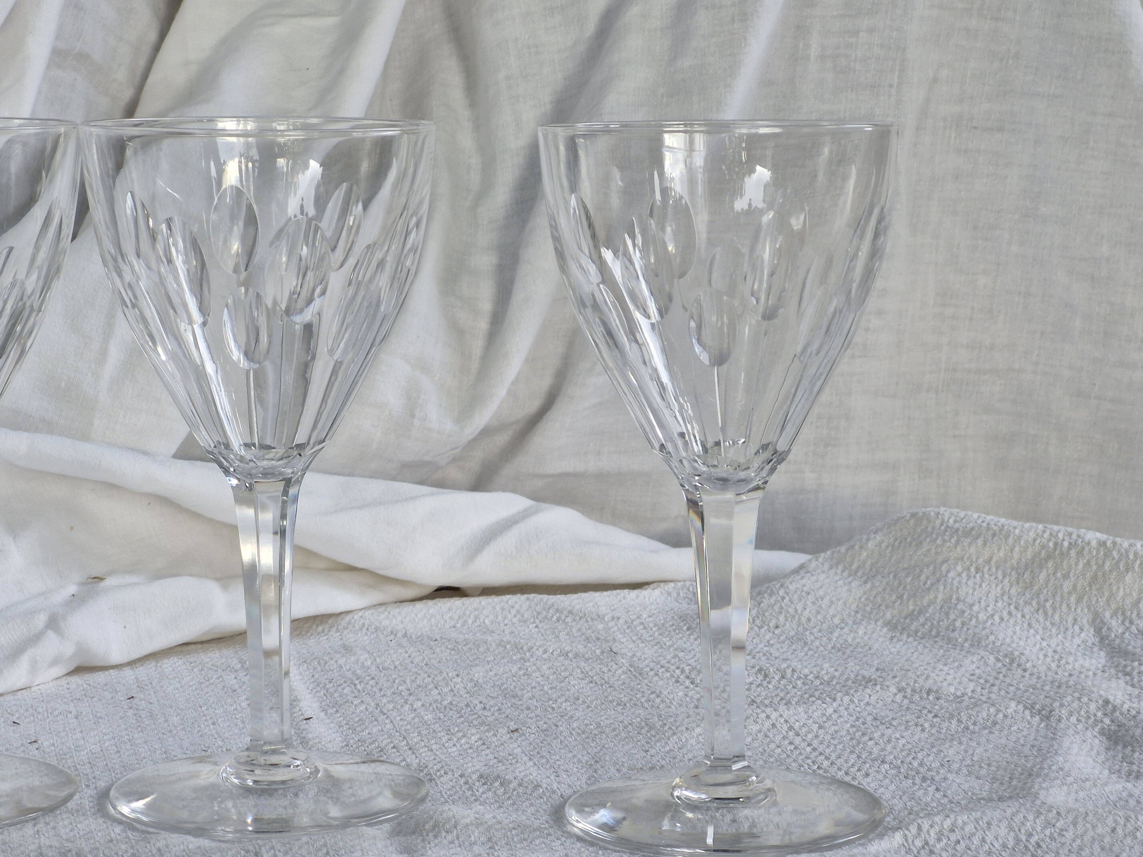 4 Verres à eau anciens - cristal Val Saint Lambert modèle Nestor taille Ham