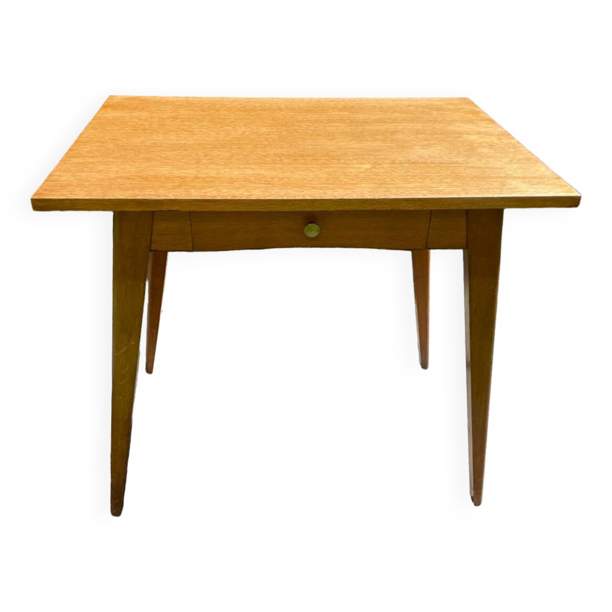 Vintage desk 1950-60 light oak compass legs