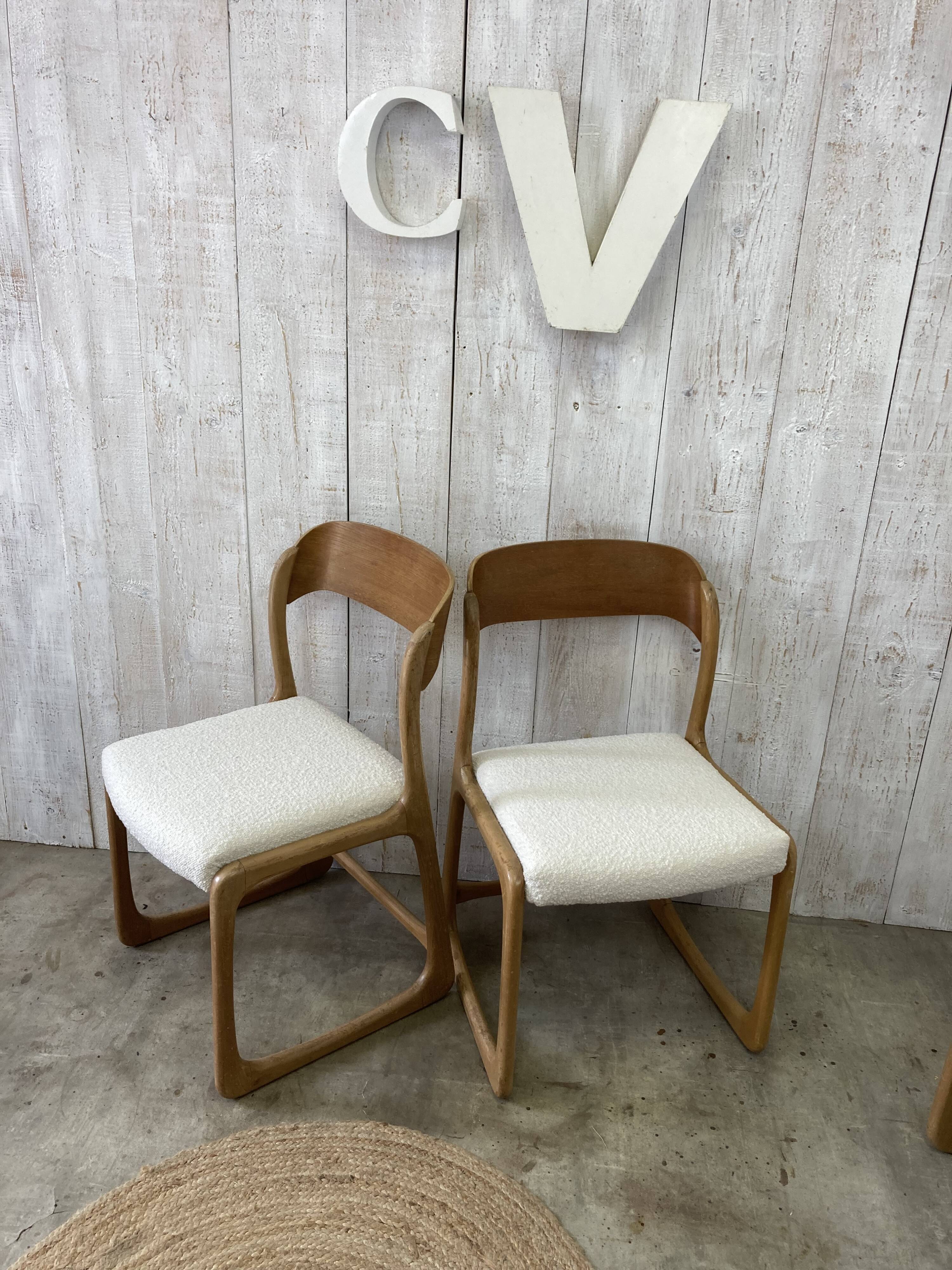 Set of 4 Baumann sled chairs