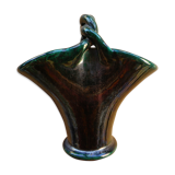 Basket in green glazed earth