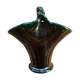Basket in green glazed earth