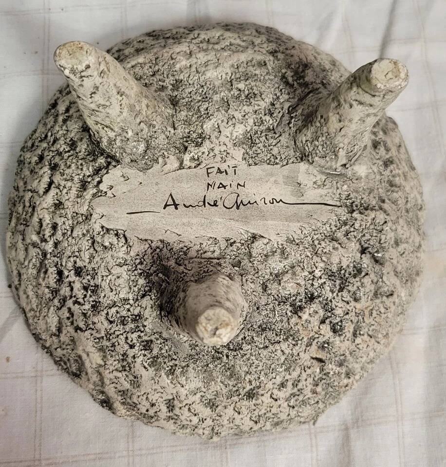 Atelier Garnier pottery: large pitcher with Lascaux decorations + André bowl