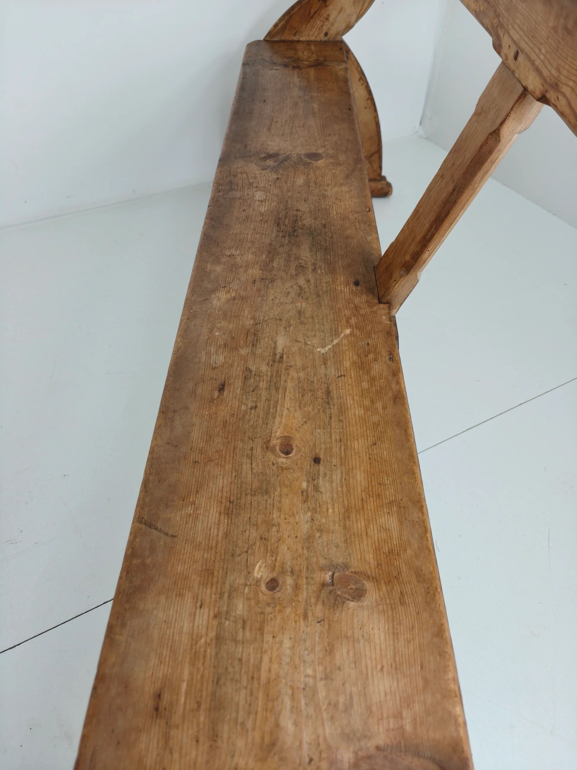 Victorian pitch pine school benches – circa 1900, England
