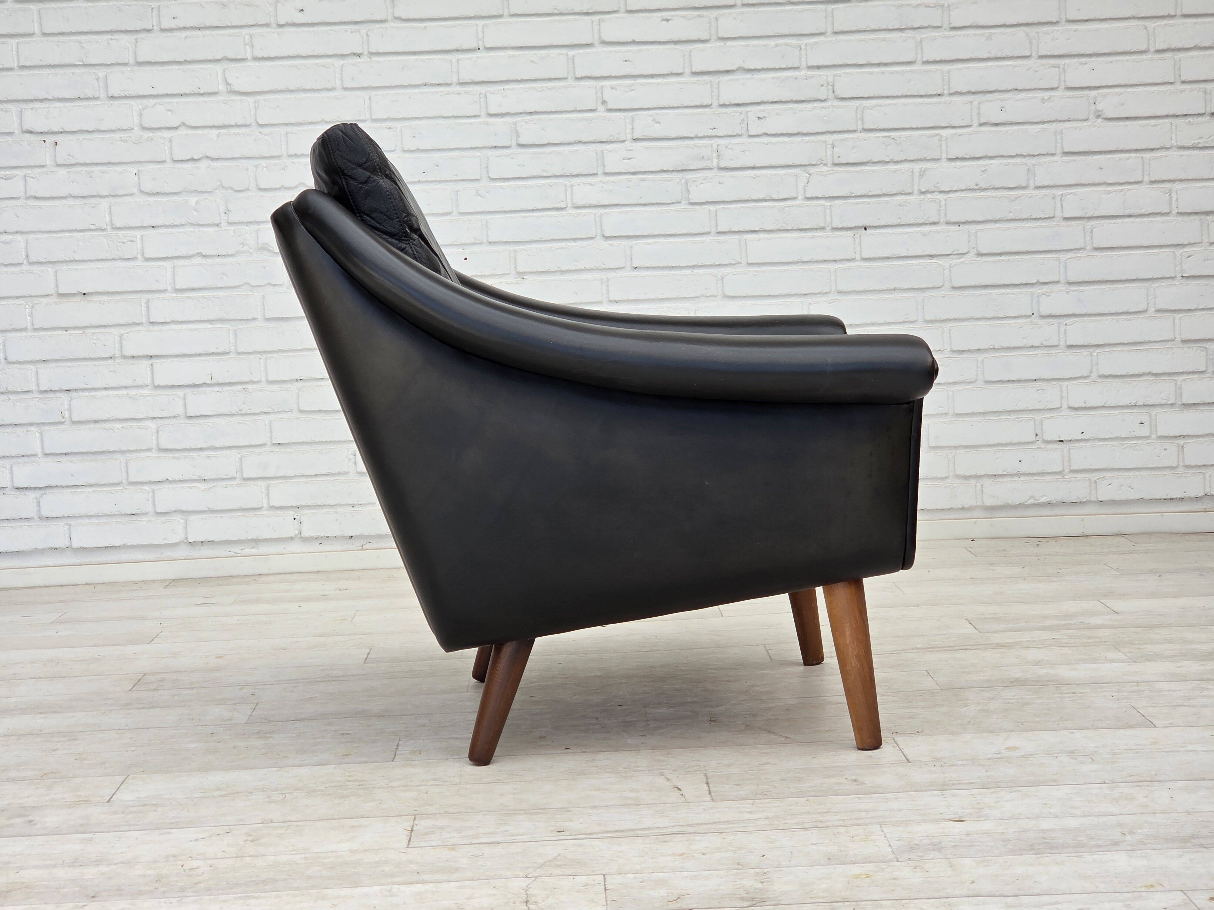 1960s, Danish armchair by Aage Christensen, furniture leather.