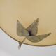 Italian Metal Ceiling Light Gold Leaf Detail Frosted Glass Bowl Shade