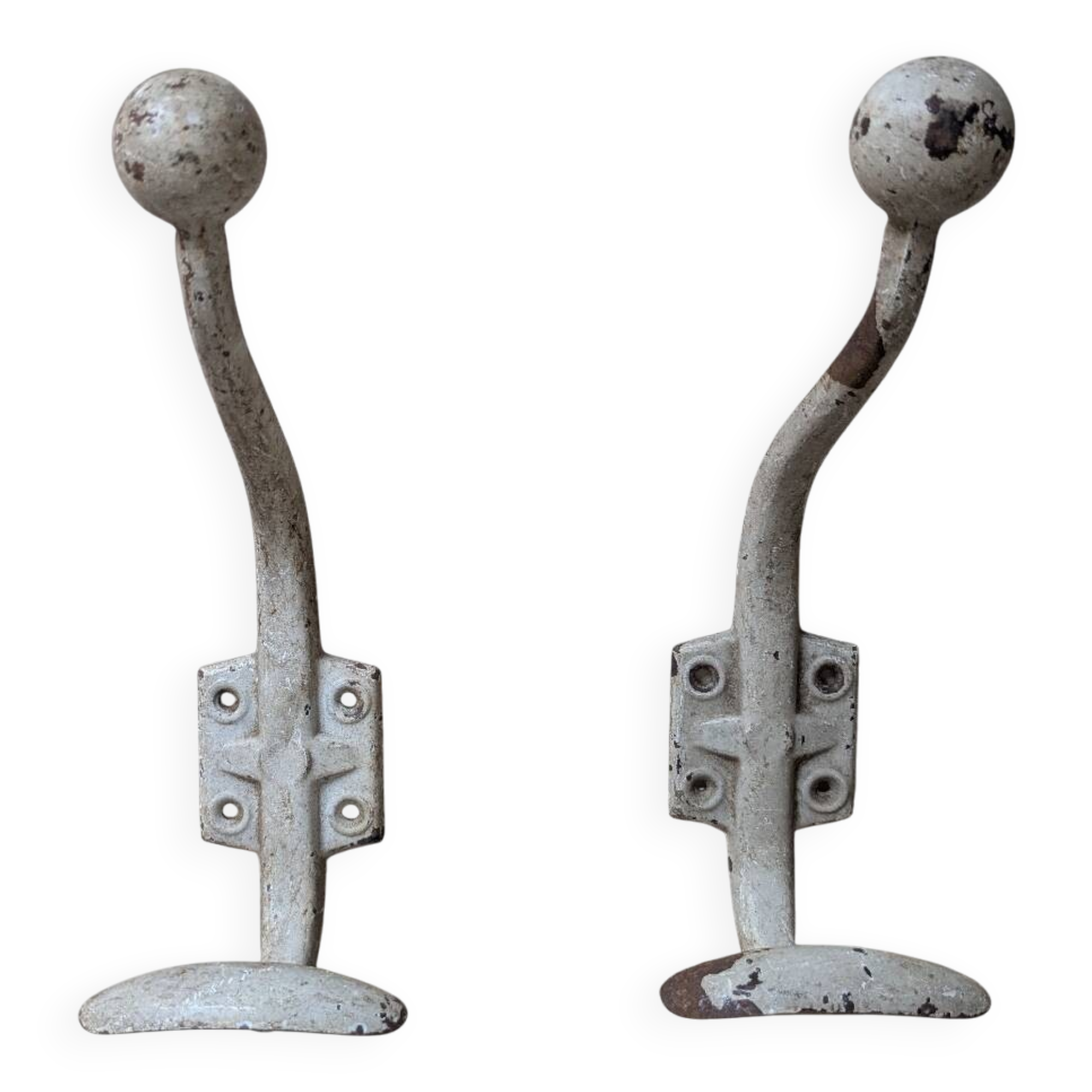Two vintage coat hooks