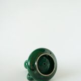 ceramic candle holder, Green & Gold, 1960