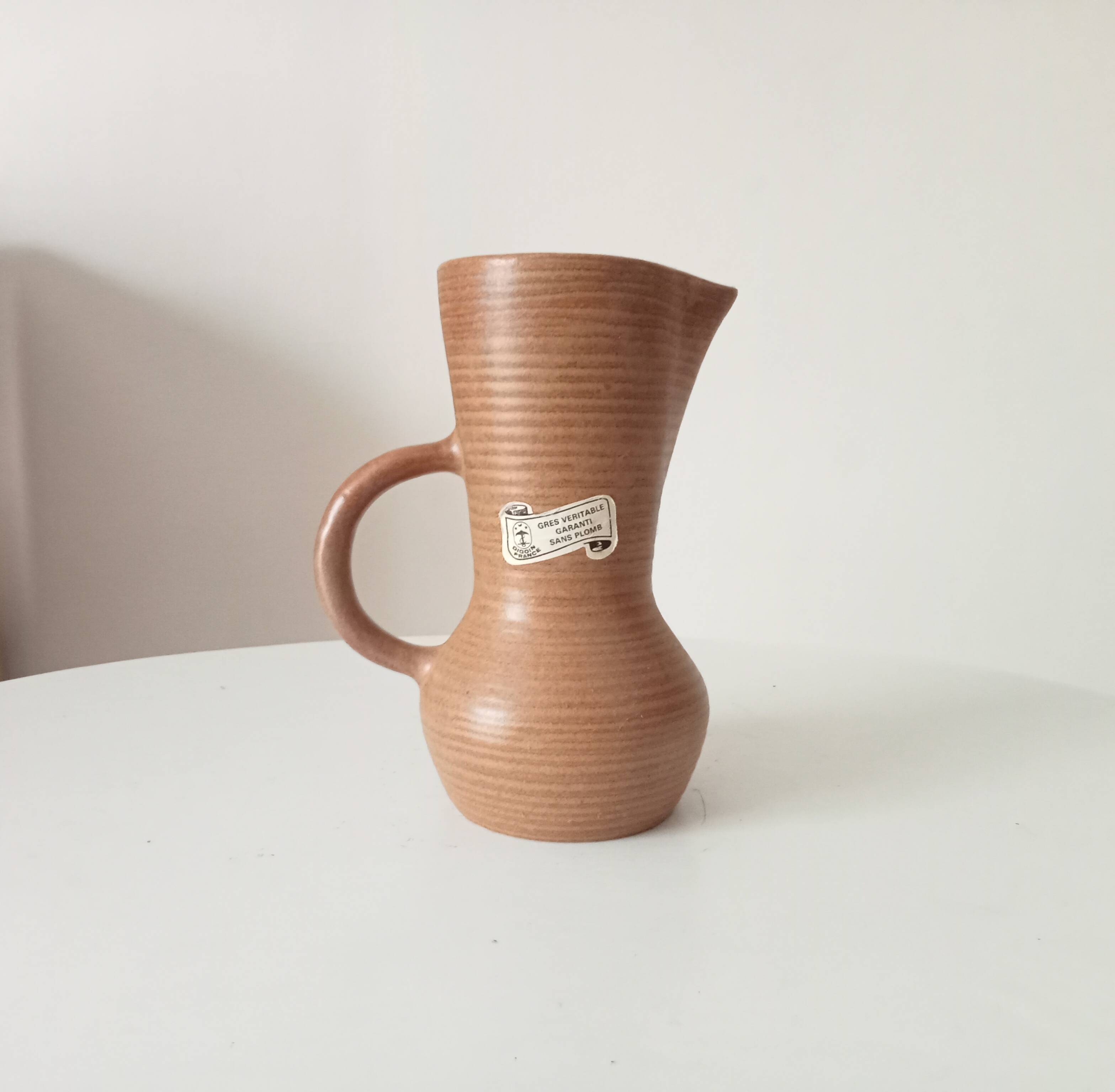 Vintage stoneware jug Digoin free form