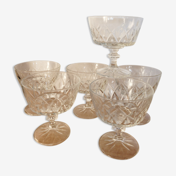 Set of 6 glasses in Champagne