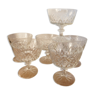 Lot de 6 verres à Champagne