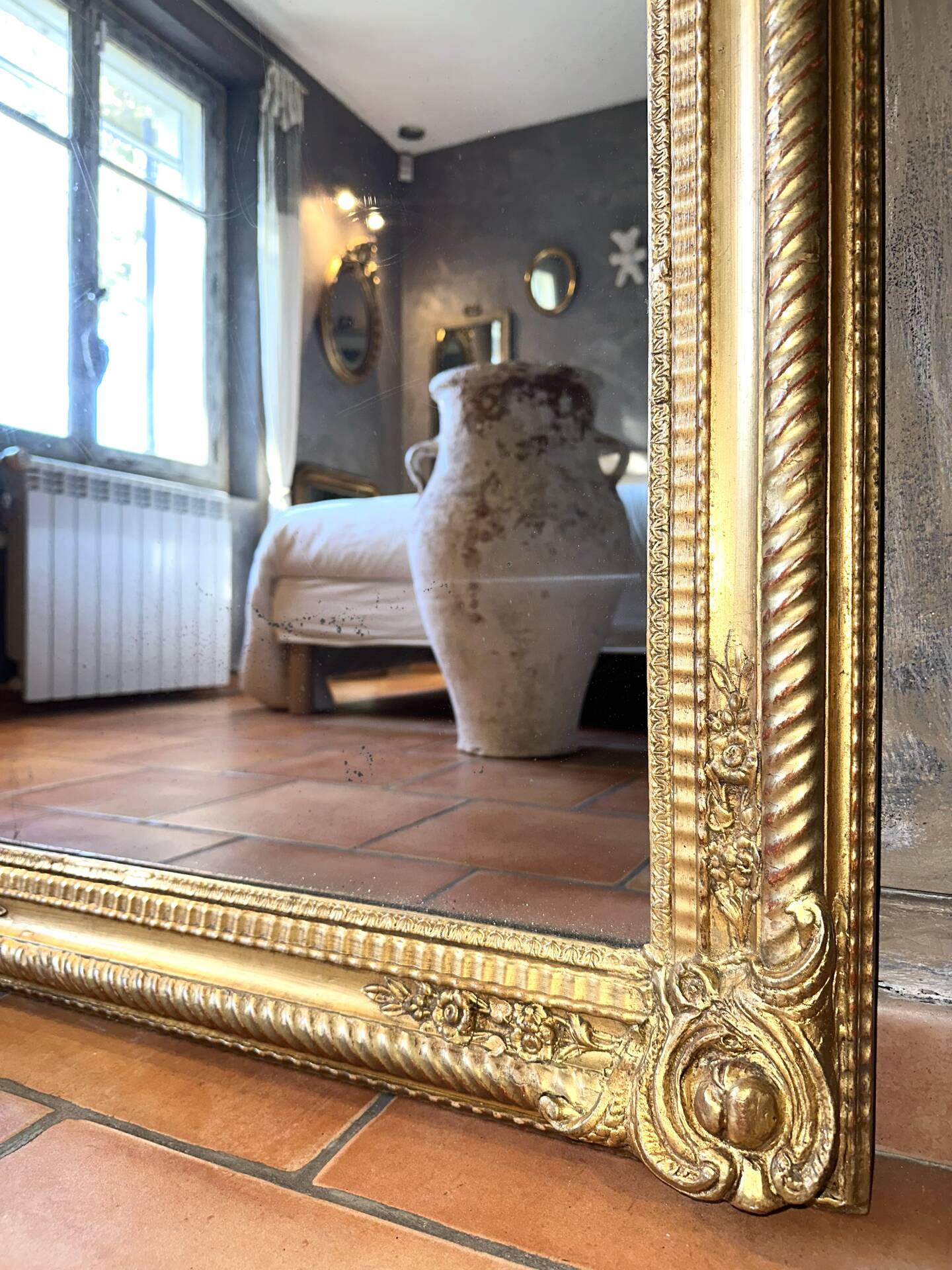 Miroir ancien doré époque début XIXème