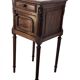 Louis XVI bedside table in walnut and marble - pink sculptures