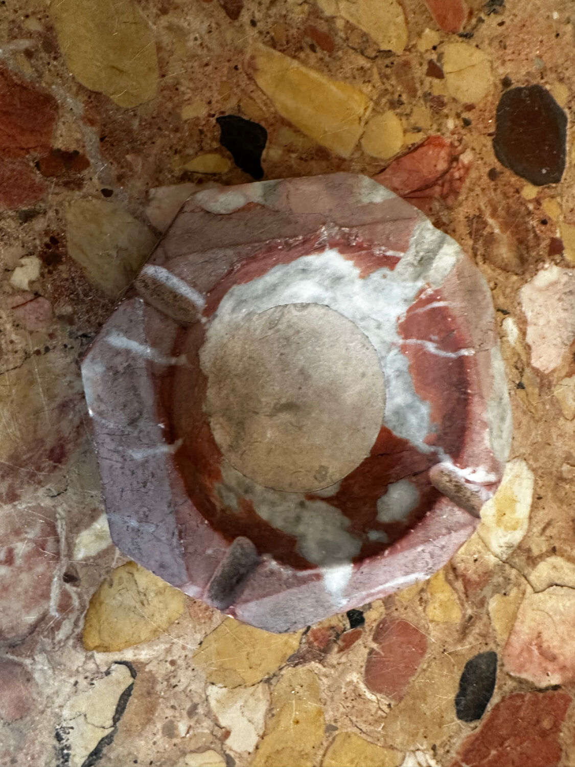 Ashtray / Art Deco double marble catchall