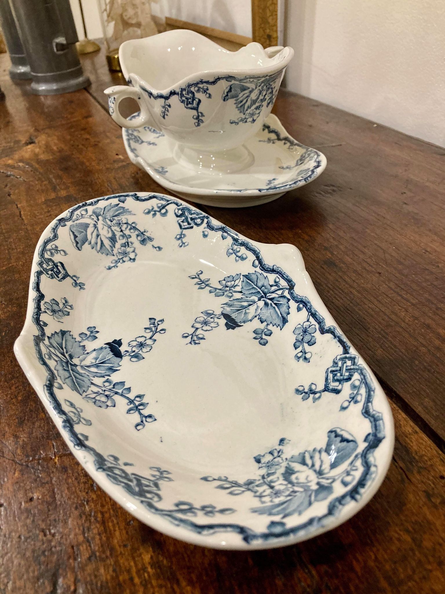 Lot ravier - saucière KG Lunéville model Fontainebleau