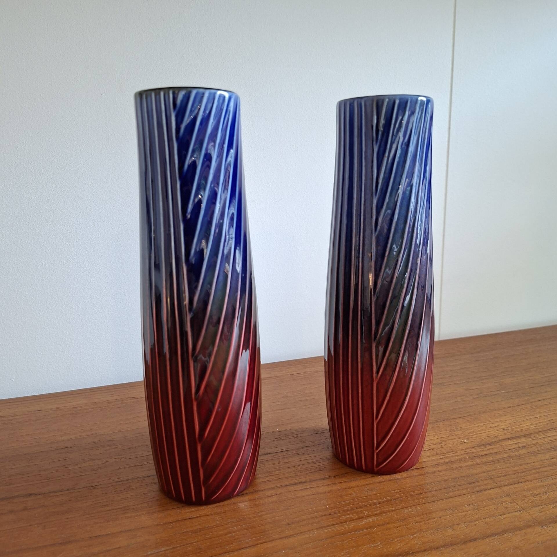 2 vases by Carl-Harry Stålhane, Rörstrand studio, Sweden, 1960s.