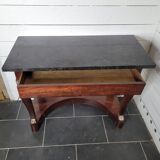 Old mahogany console with marble top
