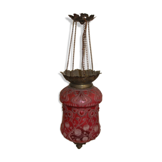 Art nouveau red lantern pendant light