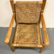Wood and rope armchair and footrest