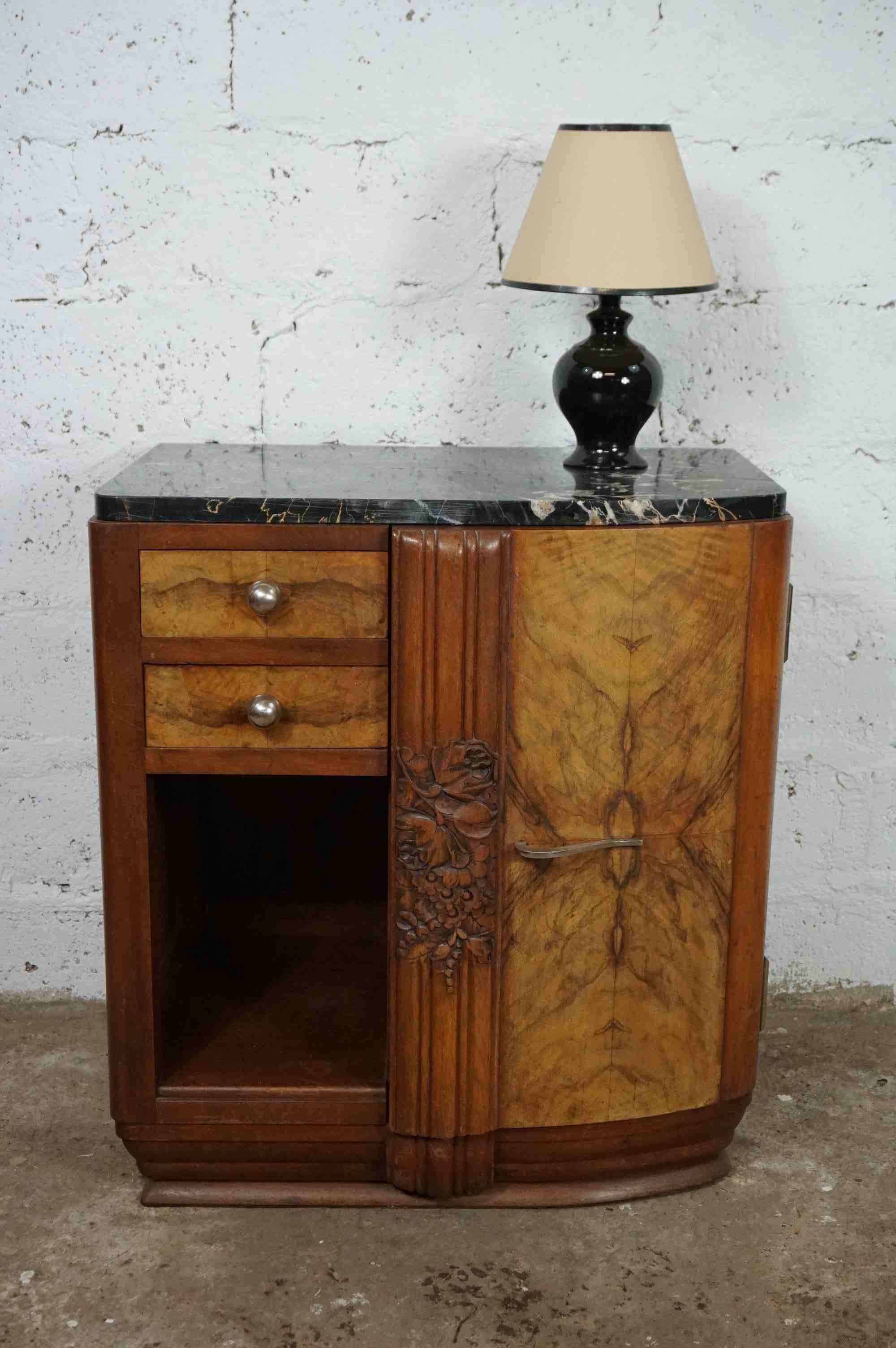 Rare art deco bedside table with chamber pot