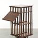 Large antique English oak book carousel from the 19th century