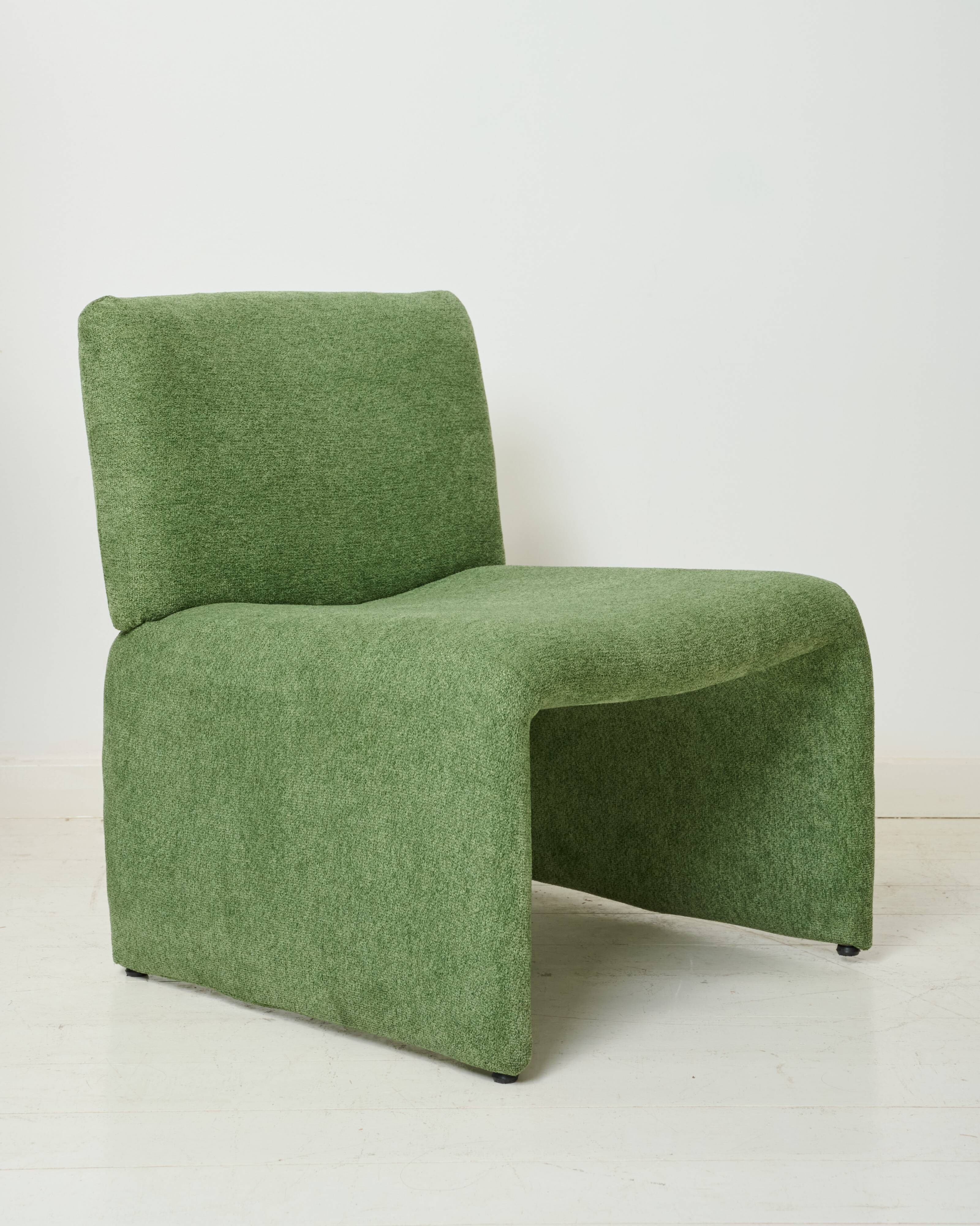 Green velvet armchair, 1970
