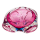 Bohême Crystal Pocket Bowl Hospodka Raspberry and Blue Reflections 1960