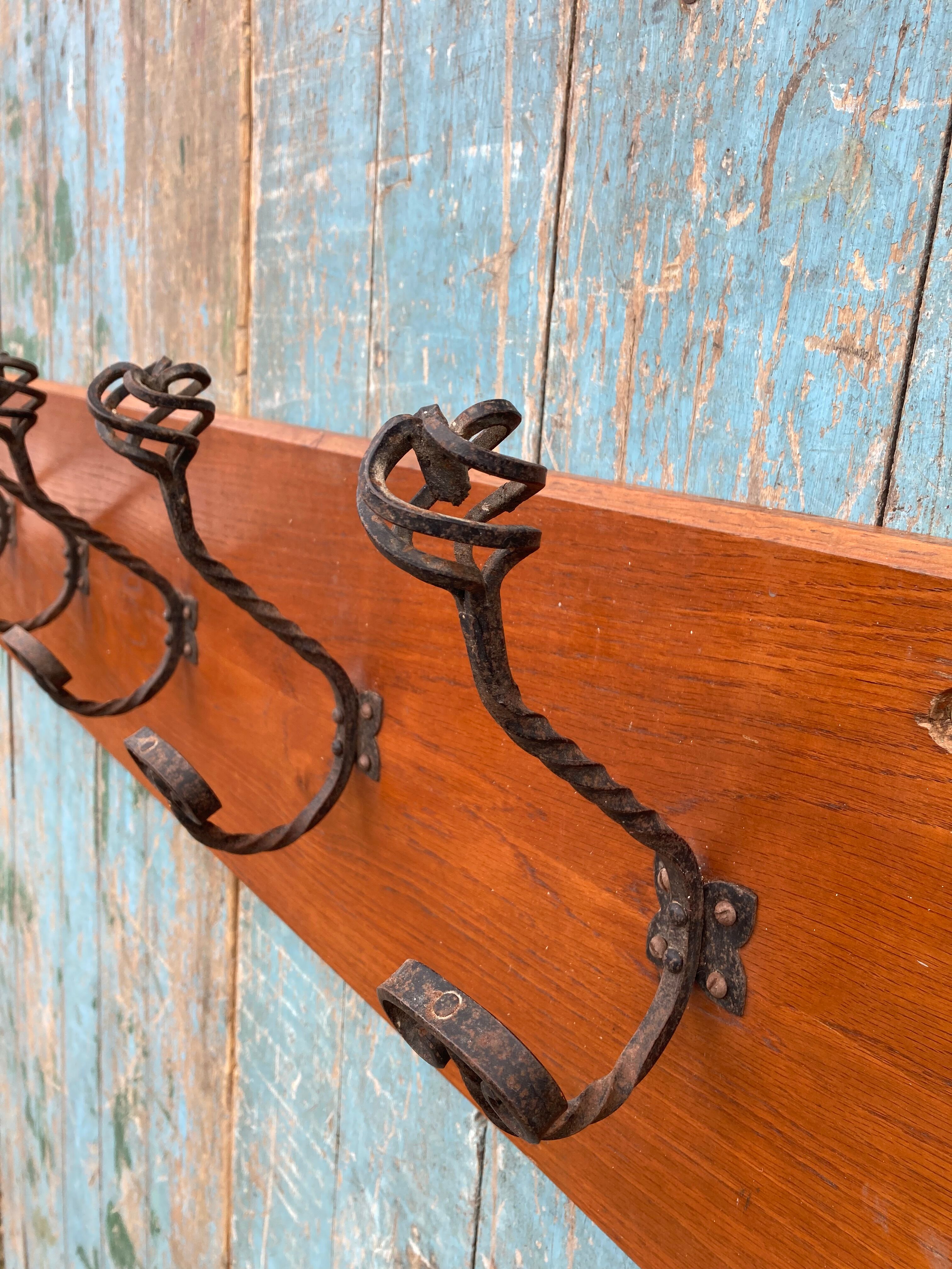 Wrought iron coat rack