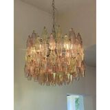 Contemporary Multicolor "Poliedri" Murano Glass Chandelier in Venini Style