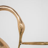Vintage brass heron bird umbrella stand