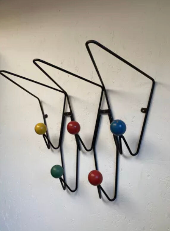 Wall coat rack creation Dupré-Hauser in Montreuil 1958