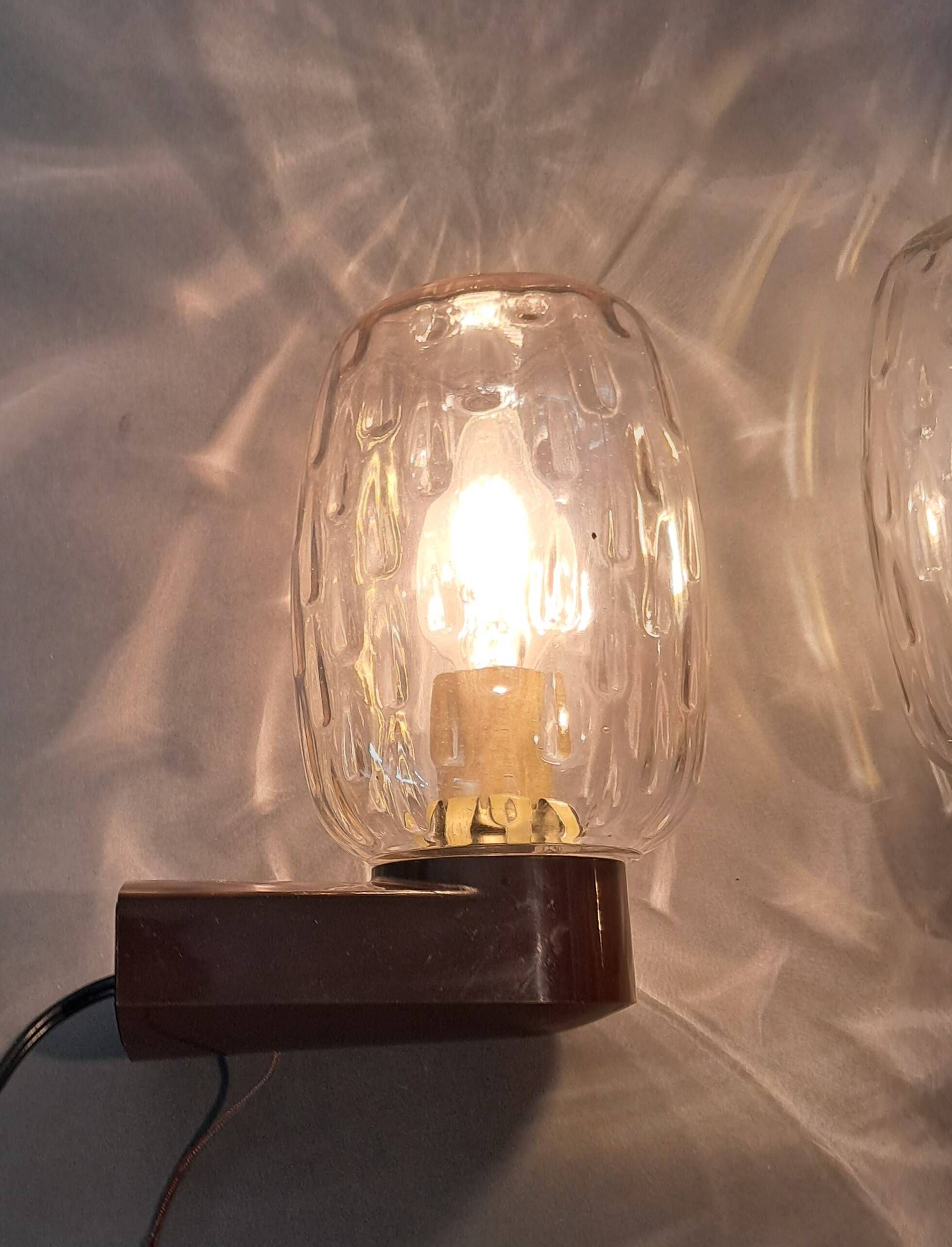 Pair of bedside sconces with RZB leuchten cords 1960 made in Germany