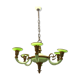 Art Deco Italian Green Opaline Glass Light Pendant