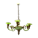 Art Deco Italian Green Opaline Glass Light Pendant