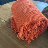 Orange chenille double bed cover