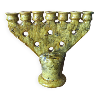 Tamegrout pottery menorah candle holder