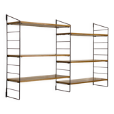 Antique Large Double Wall Shelf - Metal & Wood - 50/60's