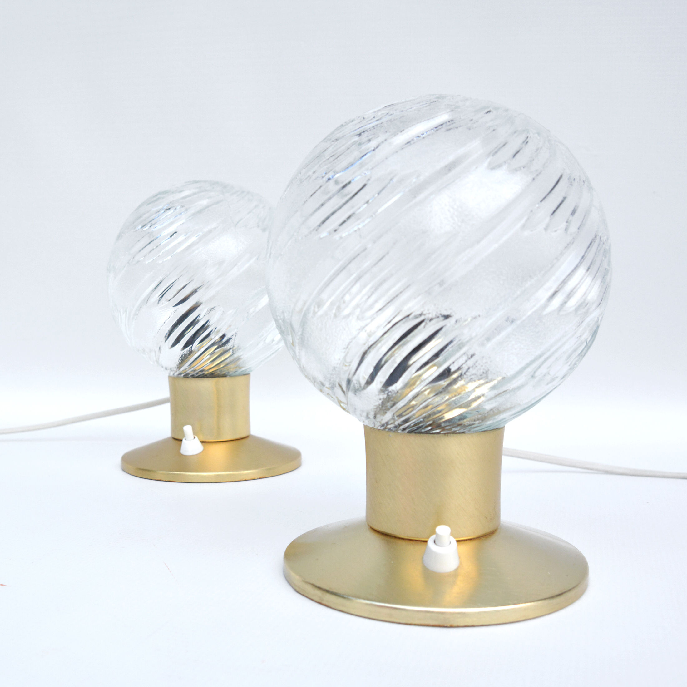 Pair of brass bedside lamps, Karl Gärtner Leuchtenbau, Germany, 1970s