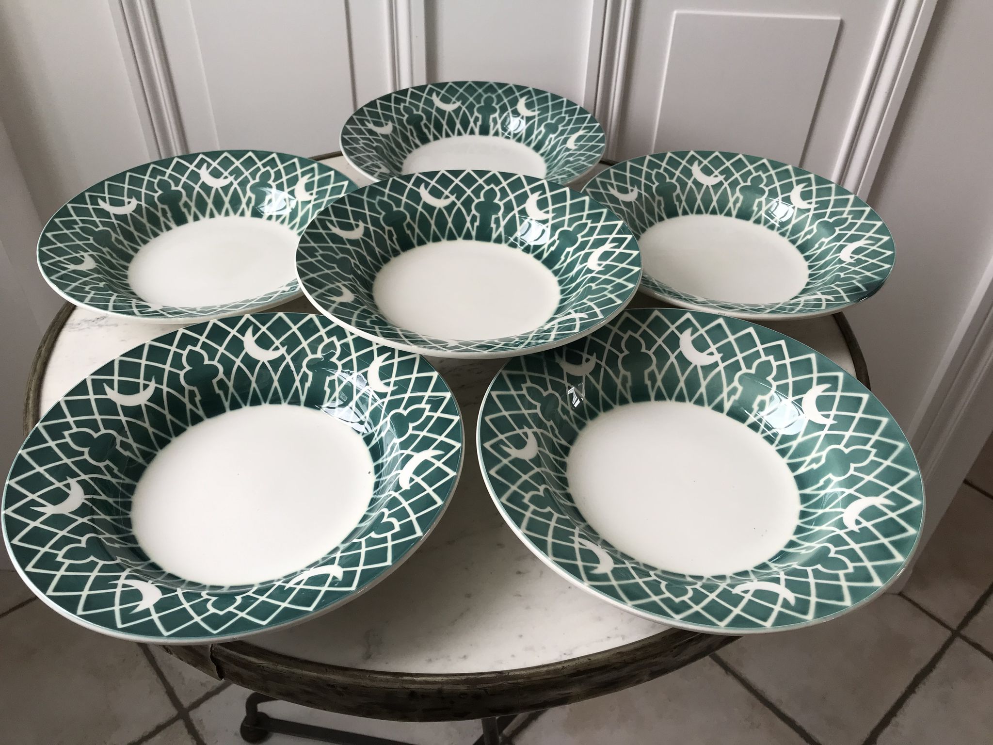 Lot of 6 hollow plates digoin sarreguemines model "leïla" years 30-40