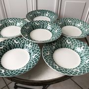 Lot of 6 hollow plates digoin sarreguemines model "leïla" years 30-40