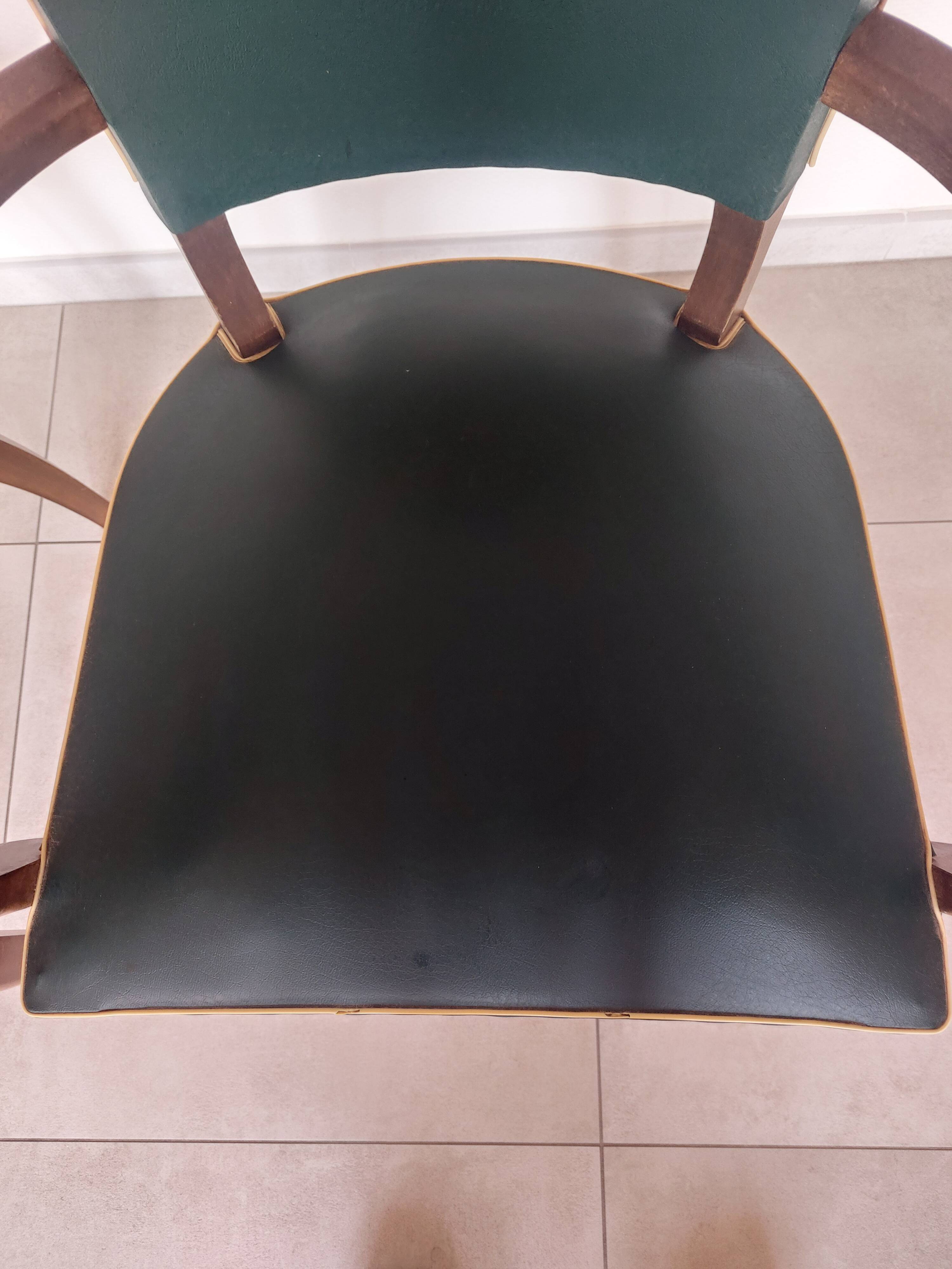 paire de chaises, fauteuils bridges vert foncé