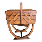Ancienne travailleuse en bois vintage