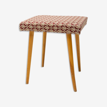 Mid century upholstered stool, footrest,1960, Czechoslovakia