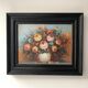 Tableau, peinture à l'huile, nature morte, bouquet de fleurs, signé "M.Meigne"