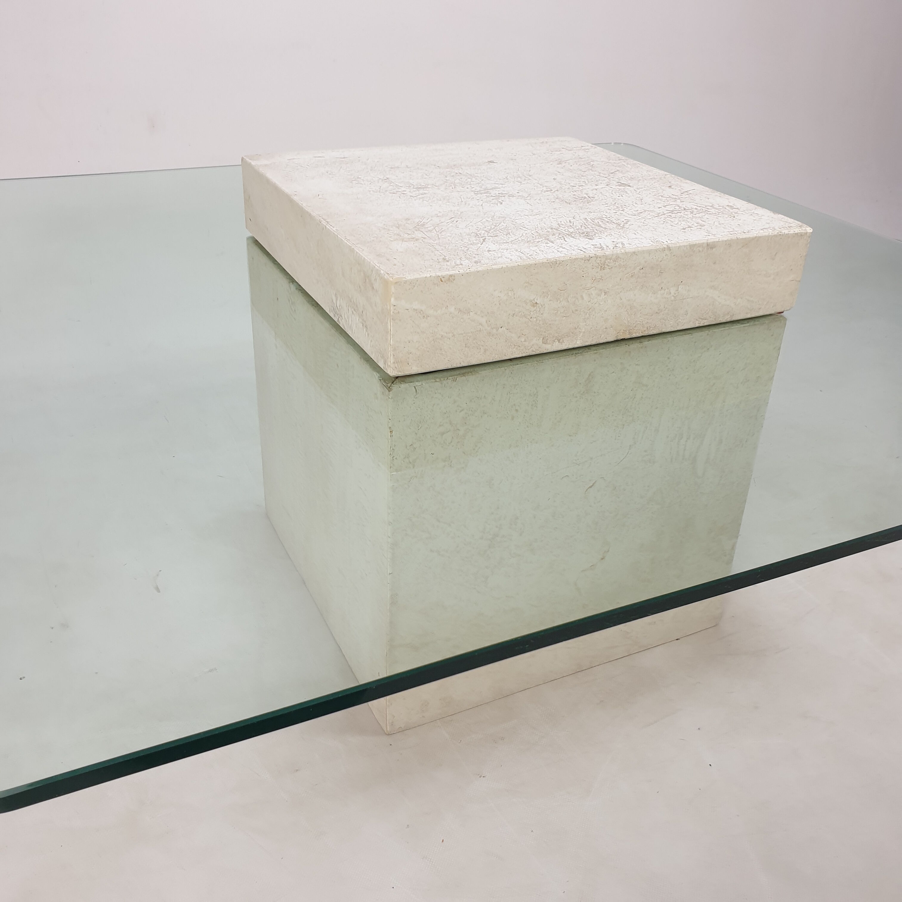 Italian Travertine Coffee Table, 1980s