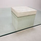 Italian Travertine Coffee Table, 1980s